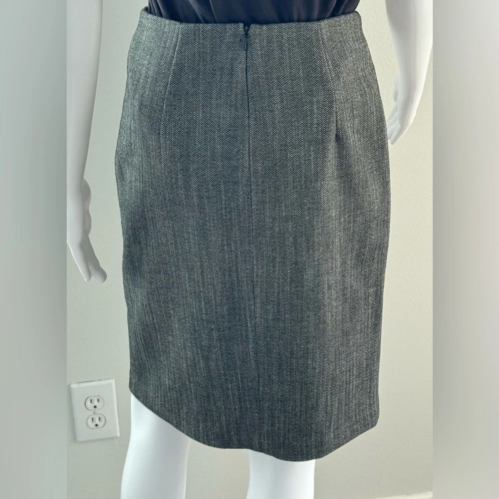NWT H&M Pencil Skirt Women 4 Black Gray Knee Length Office Career Academia - Picture 3 of 13